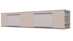 40ft Refurbished Storage Container w/ Two 10ft Roll-up Doors on Left Side image 0