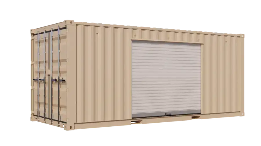20ft New Storage Container w/ One 8ft Roll-up Doors on Right Side image 0