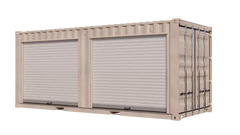 20ft Refurbished Storage Container w/ Two 8ft Roll-up Doors on Left Side image 0