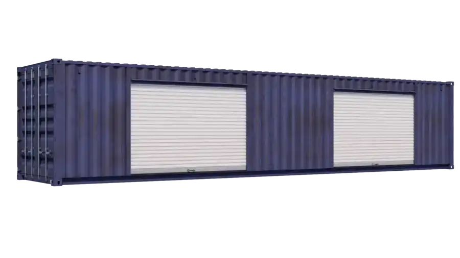 40ft Used Storage Container w/ Two 10ft Roll-up Doors on Right Side image 0
