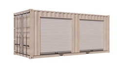 20ft Refurbished Storage Container w/ Two 7ft Roll-up Doors on Right Side image 0