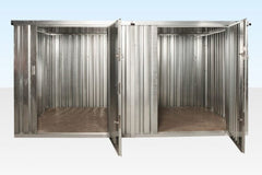 3M X 4.2M Side Linked Flat Pack Container Bundle (Galvanised) image 0
