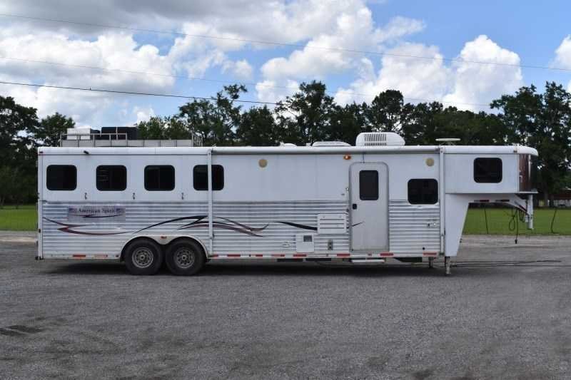 2007 American Spirit 8410GLQ 4 Horse Trailer with 10′ Short Wall image 0