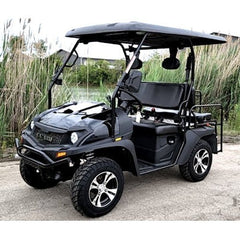Brand New Gas Golf Cart UTV Hybrid Linhai Big Hammer 200 GVX Side by Side UTV With Custom Rims/Tires – Black image 0