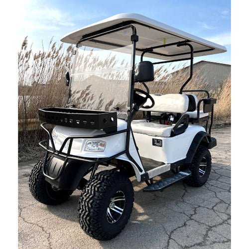 48V Electric Golf Cart – eMACHINE Lifted Model in White image 0