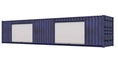 40ft Used Storage Container w/ Two 10ft Roll-up Doors on Left Side image 0