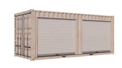 20ft Refurbished Storage Container w/ Two 8ft Roll-up Doors on Right Side image 0