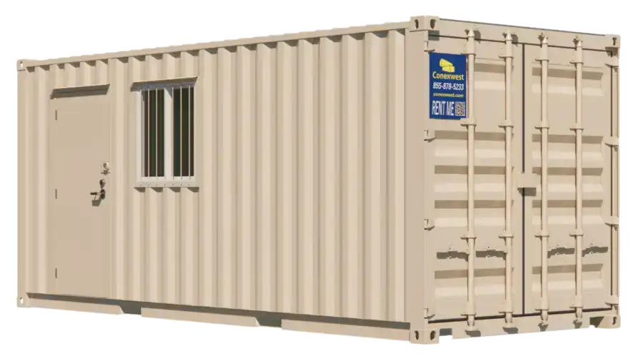 Rent 20ft Ground Level Office and Storage Combo Container image 0