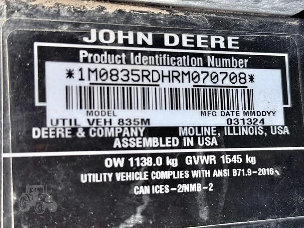 2024 John Deere Gator XUV 835R S Edition 4WD Utility Cart for Sale image 9