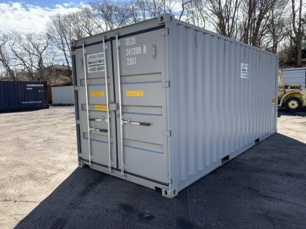 20ft New Double Door Shipping & Storage Container – Wind & Watertight, Gray image 0