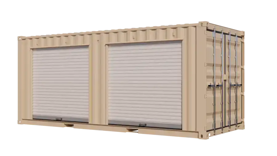 20ft New Storage Container w/ Two 7ft Roll-up Doors on Left Side image 0