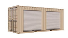 20ft New Storage Container w/ Two 7ft Roll-up Doors on Right Side image 0