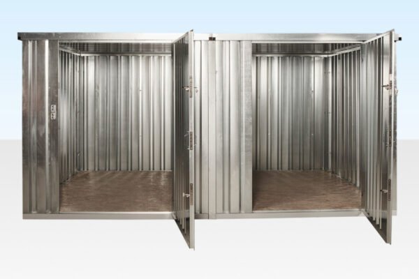 3M X 4.2M Side Linked Flat Pack Container Bundle (Galvanised) image 0